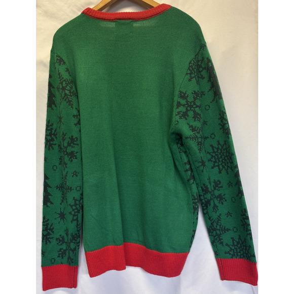 Party Sweater Chrismtas Ugly Size L Meowy Catmas Graphic Novelty Funny Holiday - Picture 8 of 11